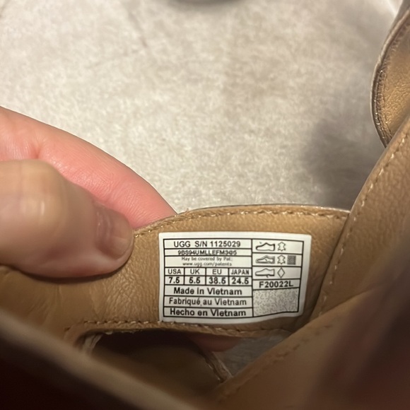 Ugg ankle strap wedges with metallic leather straps and raffia espadrille wedge - Picture 8 of 11